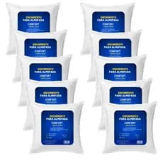 Kit 10 Enchimento De Almofada 45x45 Fibra Siliconada TNT Premium Decoração Casa Sala