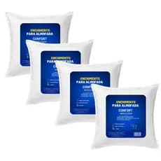 Kit 4 Enchimento De Almofadas Decorativas 45cm x 45cm TNT Antialérgico Premium Fibra Siliconada