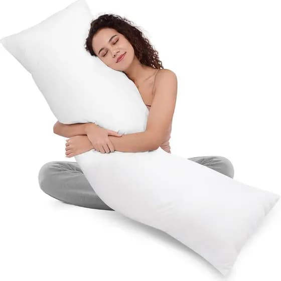 Travesseiro De Corpo Xuxao Gigante 1,35m x 40cm Firme Antialérgico Fibra Siliconada Tecido 300 Fios