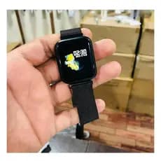 Relógio Preto Smartwatch Pulseira Aço Inox Calcula Passos  1,3 polegadas
