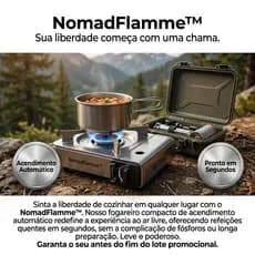 Fogareiro Portátil a Gás Century com Maleta para Camping Pesca Viagem Acendimento Automático Fogão