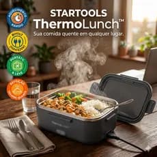 Marmiteira Termica Eletrica Portatil Bivolt Aquecimento Rapido Alimentos Preta