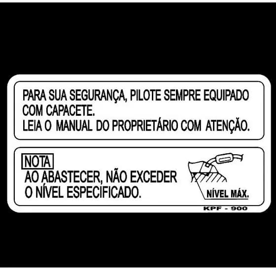 Adesivo de Advertência para tanque Titan 125 150 160 Cb300 Xre300 Twister Cg Titan Start
