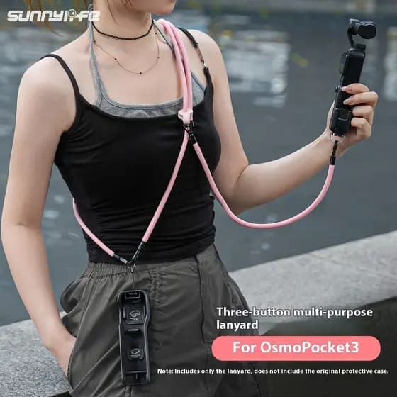 Sunnylife adequado para DJI OSMO POCKET 3 cordão Crossbody Anti-perdido alça de mão acessórios cordão de segurança portá