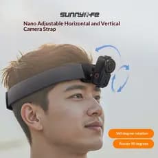 Sunnylife Adequado para DJI OSMO NANO Faixa de cabeça Vertical Horizontal 3 CM de largura 360°Correia fixa elástica ajus