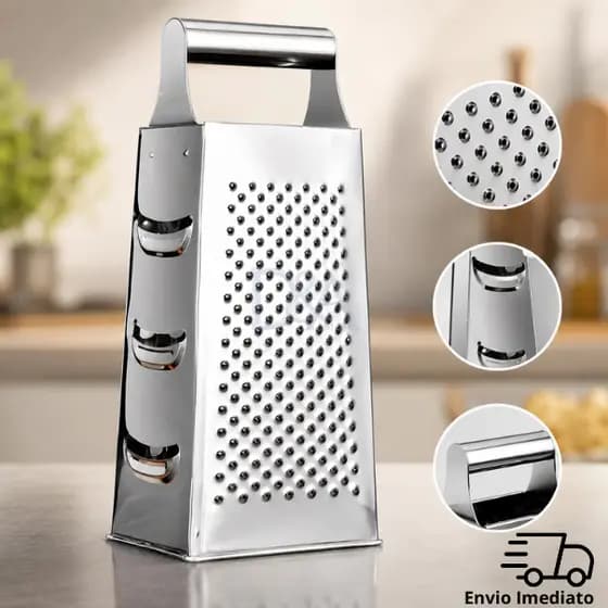 Ralador 4 Faces Aço Inox Legumes Fatiador Queijo