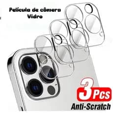 Kit 3 PCS Película para Câmera Vidro para IPhone 11 12 13 14 15 16