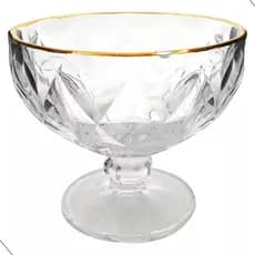 Conjunto Jogo de 6 taças sobremesa diamound diamante 310ml sorvete transparente