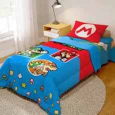 Jogo de Edredom Infantil Dupla Face Super Mario