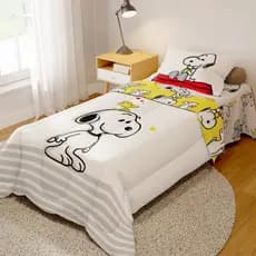 Jogo de Edredom Infantil Solteiro Dupla Face Snoopy