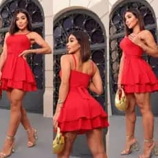 Vestido Macaquinho Tendência Rodado Tecido Duna DIVERDAS CORES Tamanho P ao G