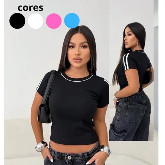 Blusa Feminina Ribana Lisa com detalhe na manga