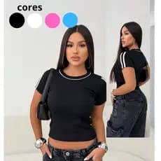 Blusa Feminina Ribana Lisa com detalhe na manga