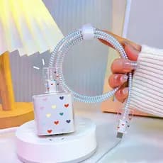 Capa Caixa Para IPhone 20w/18w Tampa Do Carregador Cabo Mola Linha Protetora De Dados Appyre Branco