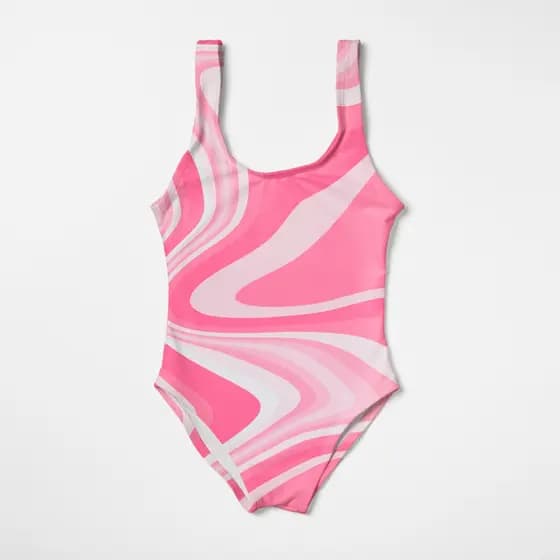 Maiô Infantil Menina Feminino Moda Praia Natação Banho Estampas Mármores Líquidos Psicodélicos