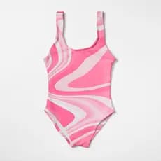Maiô Infantil Menina Feminino Moda Praia Natação Banho Estampas Mármores Líquidos Psicodélicos