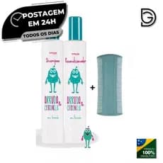 Abelha Rainha Kit Combate Piolhos e Lendeas Shampoo + Recondicionador + Pente Fino