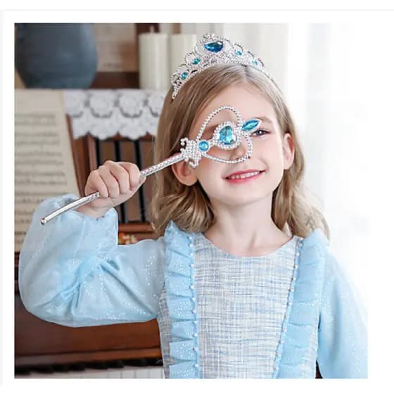 KIT Tiara Princesa Infantil Coroa Kit Acompanha Varinha Mágica / Kit Infantil Tiara De Plástico Princesa