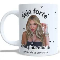 Caneca Virginia Seja Forte - Frase Motivacional em Cerâmica de Alta Qualidade, 325ml