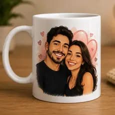 Caneca Personalizada com Caricatura | Caneca com Foto Casal | Presente Criativo .romantico,casais
