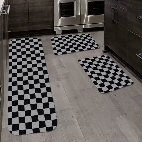 Kit Jogo 3 Peças de Tapete para Cozinha Linha de Chegada Antiderrapante Dcorô ENVIO RÁPIDO!!