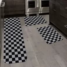 Kit Jogo 3 Peças de Tapete para Cozinha Linha de Chegada Antiderrapante Dcorô ENVIO RÁPIDO!!