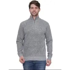 Suéter flanelado gola alta com estampa liso
