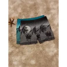 sunga box masculino com estampa de coqueiro , moda verão, com cordão, casual, natação