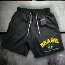 Short Tactel Brasil Rio Bermuda Praia Mauricinho Esportivo Treino Masculino Academia