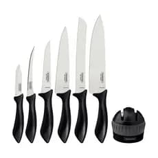 JOGO FACAS TRAMONTINA INOX 7PC AFFILATA PRETA