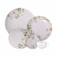 Aparelho de Jantar Tramontina Magnolia em Porcelana Decorada 30 Peças