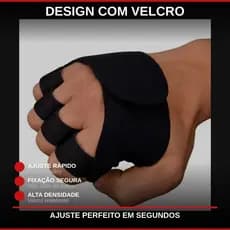 Luva Neoprene Academia Meia Luva Musculação Antiderrapante Com Velcro Ajustável Profissional