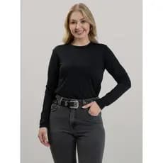 Blusa Feminina Térmica Peluciada Manga Longa Lívia Preto  Blusa de Frio Inverno Estilosa