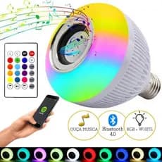 Lampada Led Bluetooth Luz Colorida Rgb Toca Música Alta Qualidade