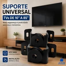 Suporte Tv Fixo Universal 10'' A 85'' - Compacto Cor Preto