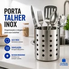 Porta Talheres Escorredor Utensílios Aço Inox 10x15cm 12x15cm Porta Talheres Escorredor Vazado Inox