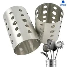 Porta Talheres Escorredor Utensílios Aço Inox 10x15cm Porta Talheres Escorredor Vazado Inox