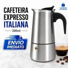 Cafeteira italiana de inox albema pratica café expresso 200ml faz até 4 xícaras de café