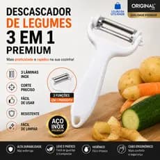 Descascador de Legumes 3 Lâminas em 1 Premium Original Line