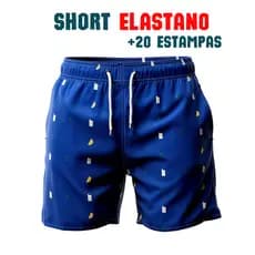 Bermuda Elastano Mauricinho Short Masculino Praia Esporte Academia Tecido Premium