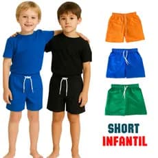 Short Infantil Masculino Tactel com Cordão Ajustável