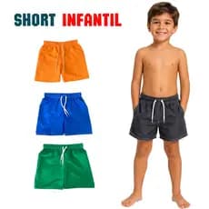 Kit 3 Shorts Infantil Masculino Tactel Short criança menino Tecido Leve e Macio