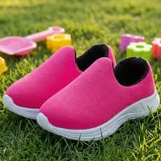 Tênis Infantil Menina Calce Fácil Liso Rosa Confortável Estiloso Escola Dia a Dia Pratico