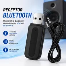 Adaptador Bluetooth USB P2 Receptor Auxiliar para Som Automotivo TV PC Áudio