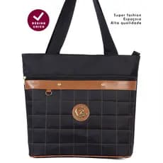 Bolsa Feminina de Ombro Tecido Lonado Resistênte Ziper Reforçada Para Dia-Dia Trabalho