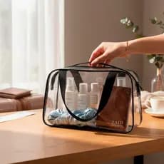 Bolsa Transparente PVC Necessaire Organizadora Para Maquiagem - Emfermagen - Praia - ENVIO RAPIDO