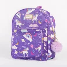 Mochila Maternidade Unicórnio Bolsa de Costas Passeio Creche Escola C/POM POM