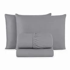 Jogo Cama Box 400 Fios Forro Roupa Cama Box com Elástico e Fronhas Travesseiro 3 Peças Super Macio