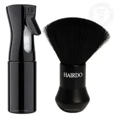 Kit Borrifador Spray Névoa Contínua 200ml + Espanador Bolinha Profissional Barbeiro Cerdas Macias