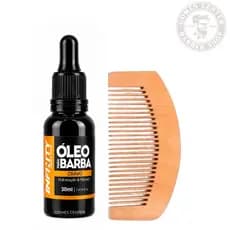 Óleo de Barba Infinity Looks Hair Barber For Men + Pente de Barba Madeira - Barbearia Fox